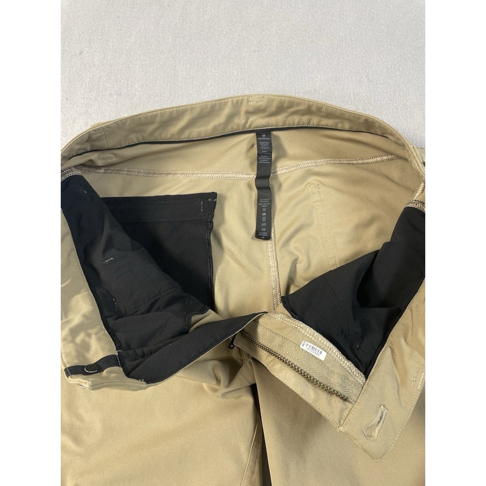 Lululemon Mens Tan Flat‎ Front Pockets Straight Leg Chino Pants Size 31 - Picture 3 of 16
